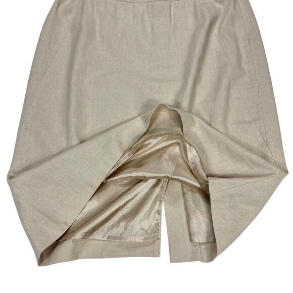 Chadwicks Of Boston Linen Pencil Skirt Women Sz 8 Beige Summer Breathable Career - Picture 4 of 14